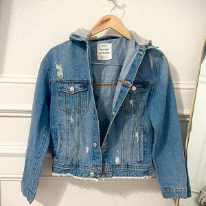 Zara Girls Jean Jacket with Hoodie
